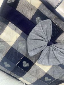 Charming Plaid Tote Bag with Bow