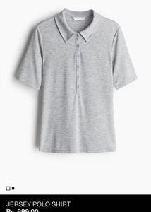 H&M Grey Jersey Polo Shirt