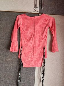 Pink Bell Sleeve Top with Trendy Straps