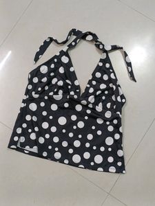 Knot White And Black Party Top