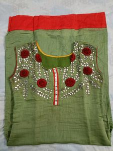Green Embroidered Kurti