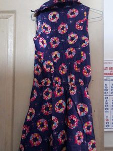Cute Donut Print Sleeveless Dress