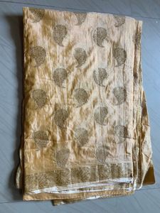 Beige Saree  Zari Border ( with blouse)