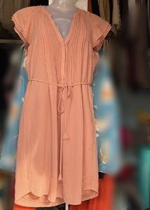 Chic Peach Flowy Midi Dress