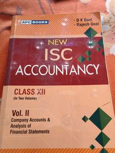 New ISC Accountancy Class XII Vol. I and Vol 2