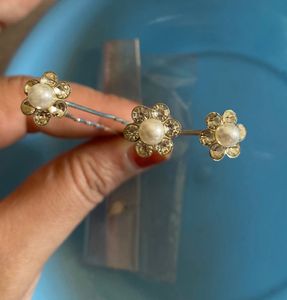 Set of 3 Gold Pearl Flower Juda Hair Pins