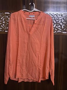 Peach Brezzy Full Sheeves Top