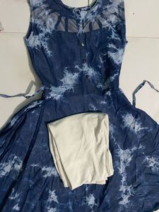 Stylish Blue Tie-Dye Kurta Set