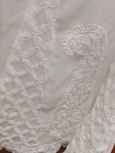 Elegant White Chikankari Palazzos