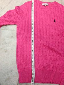 U.S. Polo Assn. Pink Cable Knit Sweater