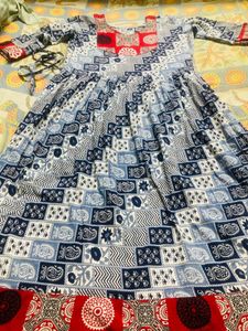 Ajrakh &amp; Jaipuri Printed Ethnic Gown