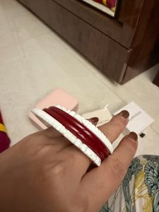 Elegant Red and White Bangles