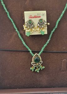 Green Beads Necklace Set