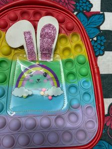 Rainbow Pop-It Bunny Backpack