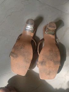 Sparkly Embellished Gold Flat Sandals