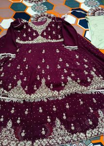 Embroidered Burgundy Lehenga Choli