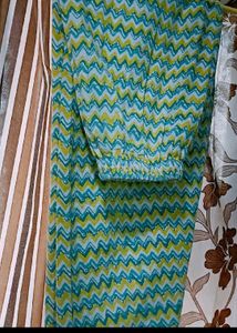 Green Printed Kurta Set with Trousers