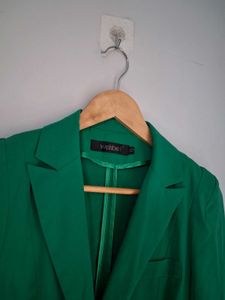 Green Blazer with Printed Cuffs