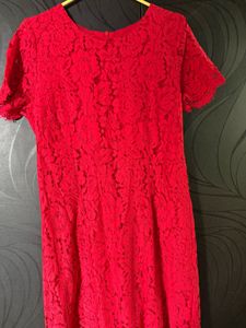 Elegant Red Lace Dress