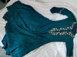 Teal Embroidered Anarkali Gown