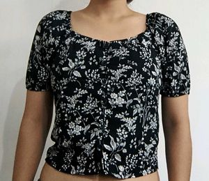 Chic Floral Puff Sleeve Top