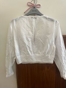 Chic White Broderie Anglaise V-Neck Top