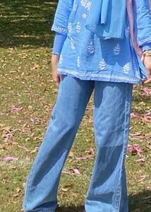 Classic Blue Wide-Leg Jeans