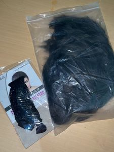 Gents Black Wig With Weaving Cap