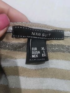 Striped V-Neck Top Mango XL