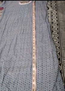 Blue Printed Kurta with lining