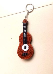 Crocheted Guitar Keychain