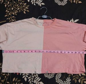Two-Tone Cropped Long Sleeve Shirt