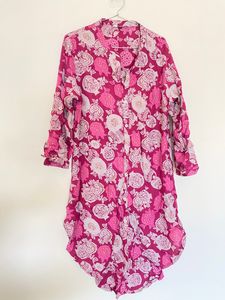 Pink and grey kurta set
