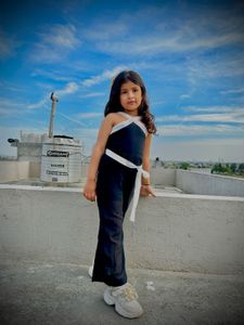 Cute Black &amp; White Jumpsuit for Girls
