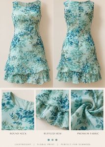 Lightweight Floral Ruffle Dress