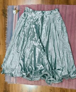 Elegant Teal Flowy  Skirt