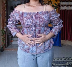 Bohemian Off-Shoulder Ruffle Top