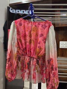 Elegant Floral Print Peplum Top