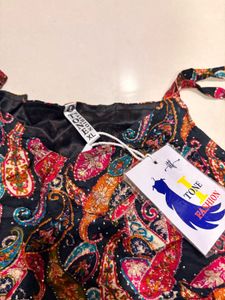 Boho Paisley Print Tie-Strap Top
