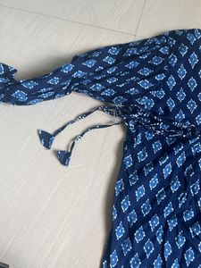 Blue Geometric Print Kurta