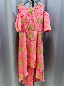 Embroidered Cold Shoulder Kurta