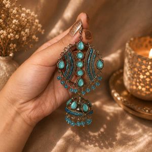Anwar Blue Jhumka Earrings xo