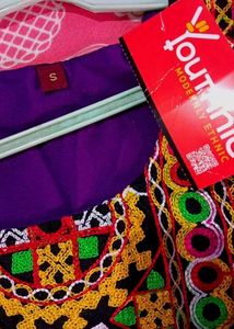 Bandhani Print Purple Straight Kurti
