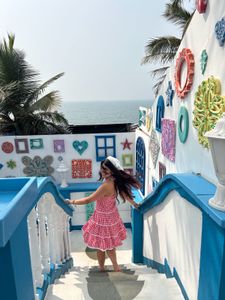Chic Pink Gingham Tiered Mini Dress