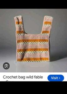 wild fable Striped Crochet Tote Handbag
