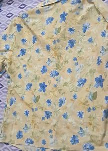 Floral shirt with black n white striped shir