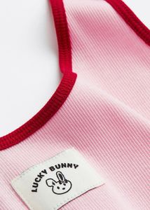 Pink Ribbed Cropped Tank Top