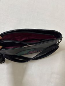 Leather Embossed Lotus Crossbody Bag