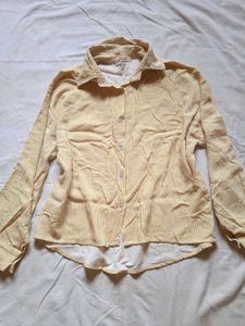Yellow Striped Button-Up Shirt