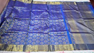 Royal Blue & Gold Banarasi Silk Saree